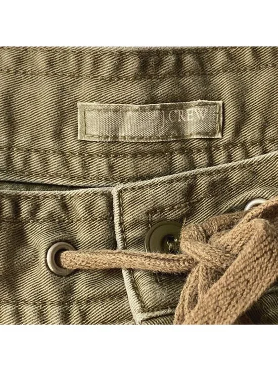 J Crew Khaki Drawstring Cotton Utility Shorts Casual Lightweight Size M - Picture 3 of 5